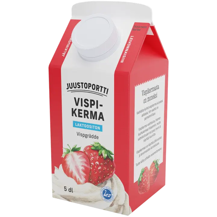 Juustoportti Vispikerma 5 dl laktoositon UHT