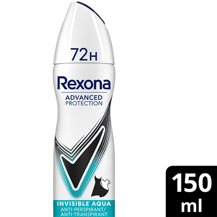 Rexona 72h Advanced Protection Invisible Aqua Antiperspirantti Deodorantti Spray Ei tahraa vaatteita 150 ml