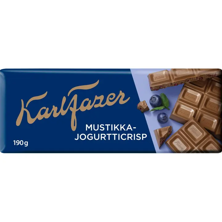 Karl Fazer mustikkajogurtticrisp suklaalevy 190g