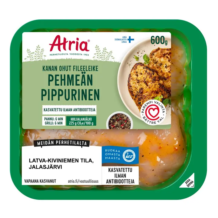 Atria Kanan Ohut Fileeleike Pehmeän Pippurinen 600g