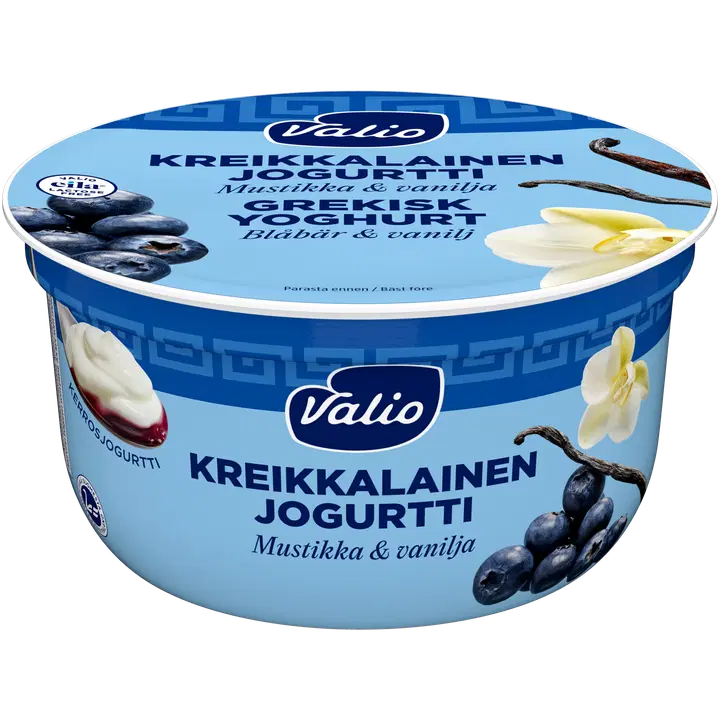 Valio grekisk yoghurt blåbär-vanilj laktosfri 150 g