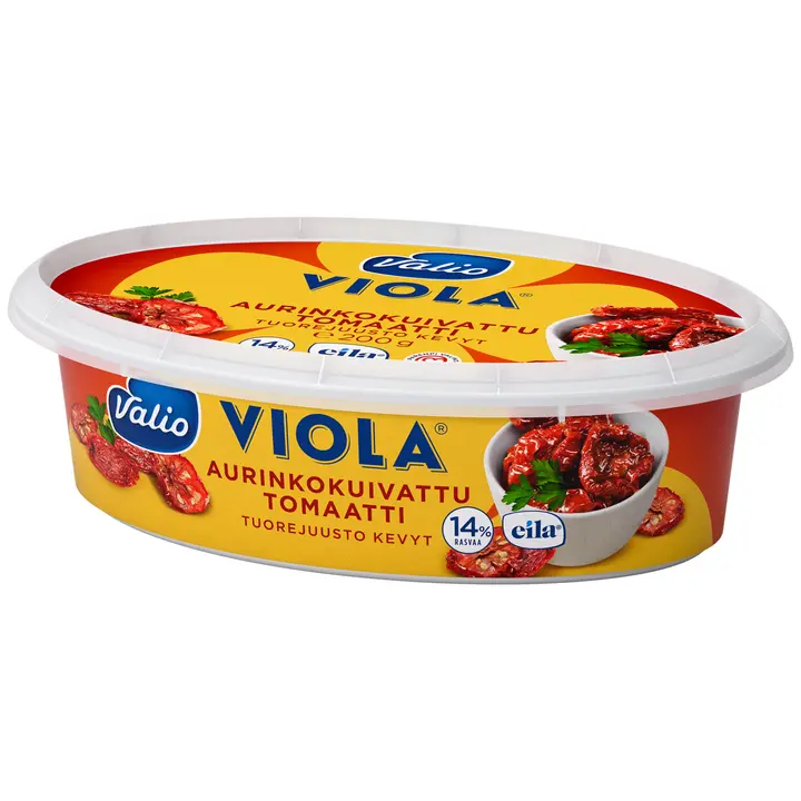 Valio Viola® kevyt e200 g aurinkokuivattu tomaatti tuorejuusto laktoositon