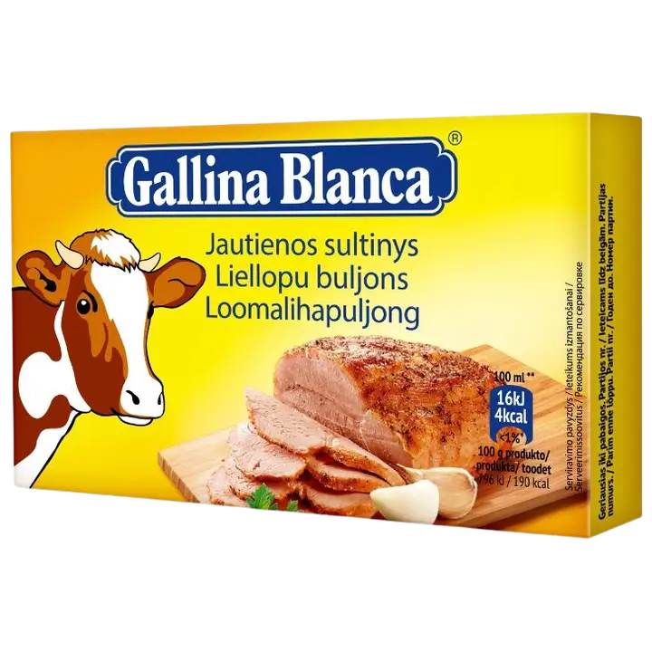 Gallina Blanca loomalihamaitseline puljongikuubik 8 x 10 g