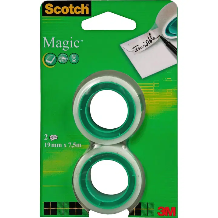 Scotch® Magic™ Invisible -teippi, 2 rullan täyttöpakkaus, 19 mm x 7,5 m