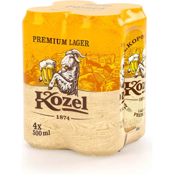 Velkopopovicky Kozel Premium 4,6% 50cl tlk 4-PACK
