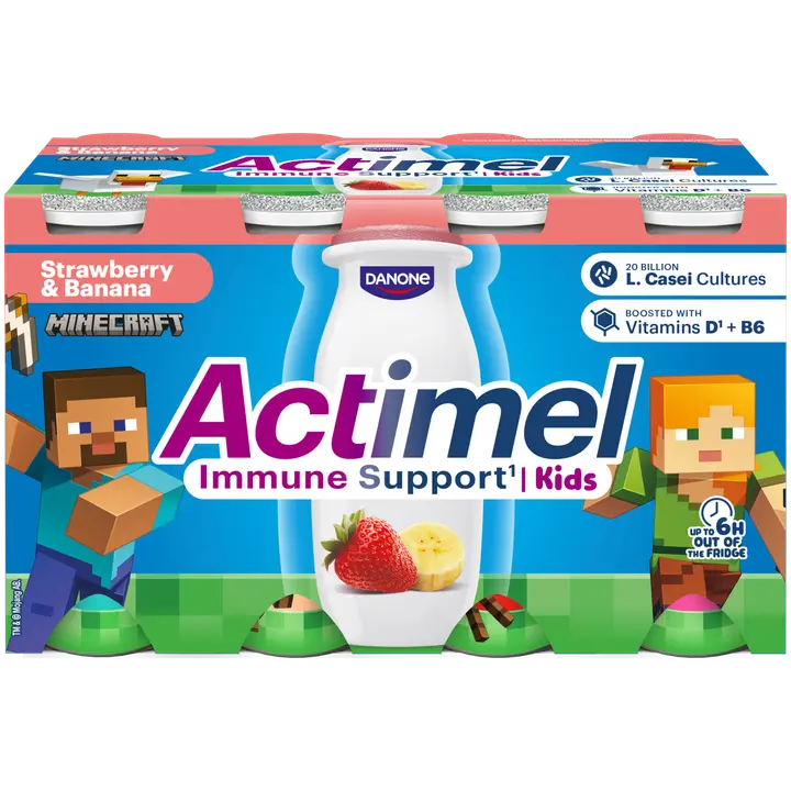 Danone Actimel KIDS juotava jogurtti mansikka-banaani 8x100g