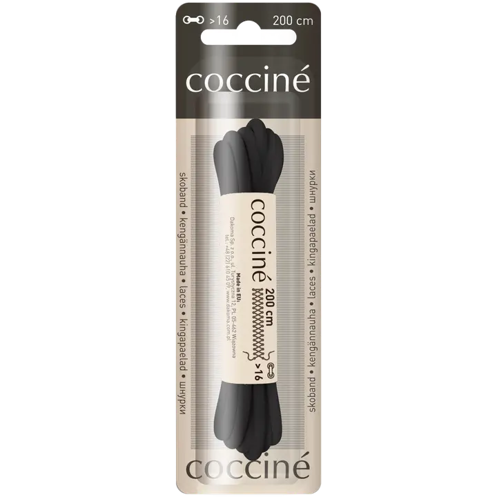 Coccine kengännauha 200 cm, musta