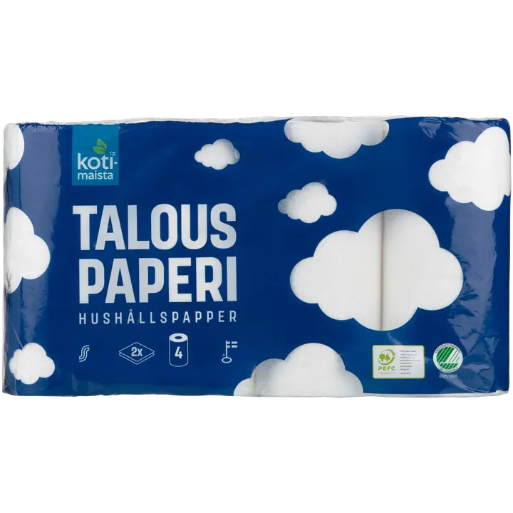 Kotimaista talouspaperi 4rl valkoinen