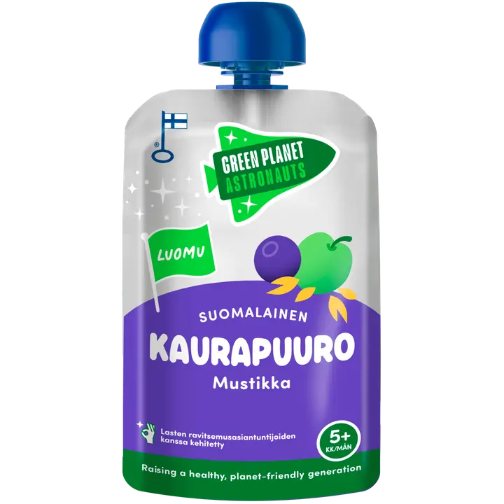 Green Planet Astronauts Luomu Suomalainen Kaurapuuro Mustikka 100g 5kk+