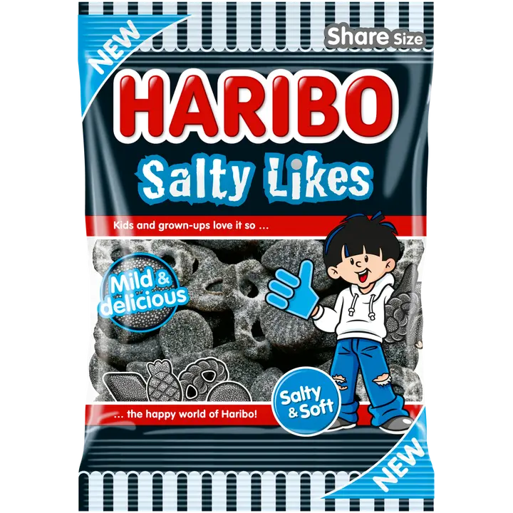 HARIBO Salty Likes 160g Salmiakkikarkkipussi
