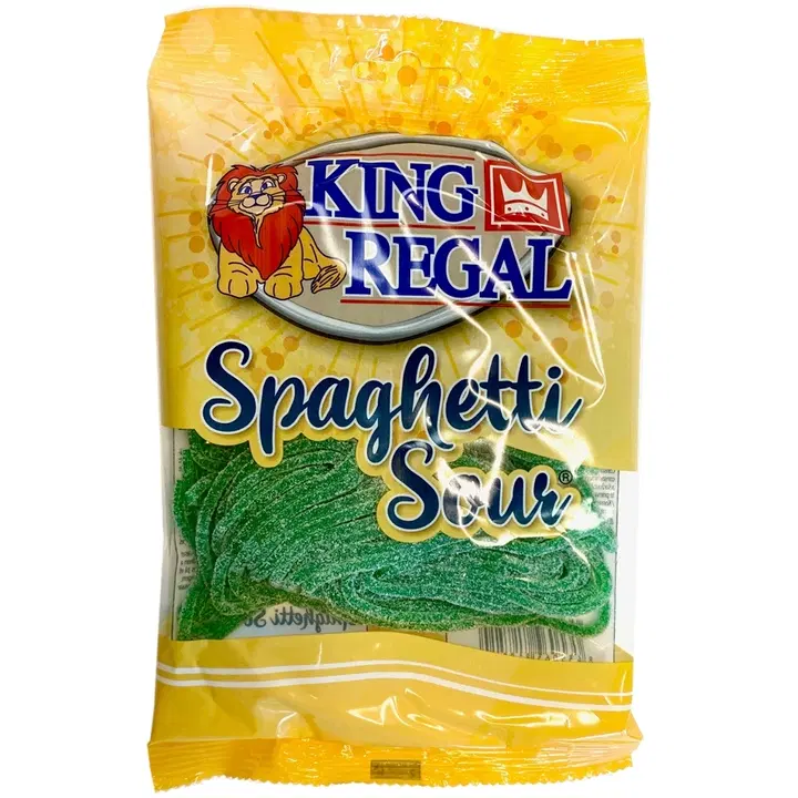 King Regal Spaghetti Sour kirpeä omenan makuinen karkkinauha  200g