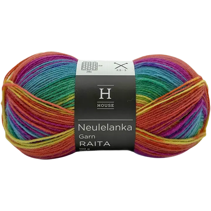 House sukkalanka Raita-kuvio 100 g Rainbow colors 82443