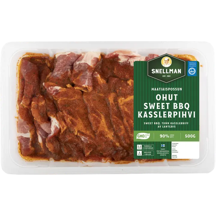 Snellman Maatiaispossun ohut sweet bbq kasslerpihvi 500 g