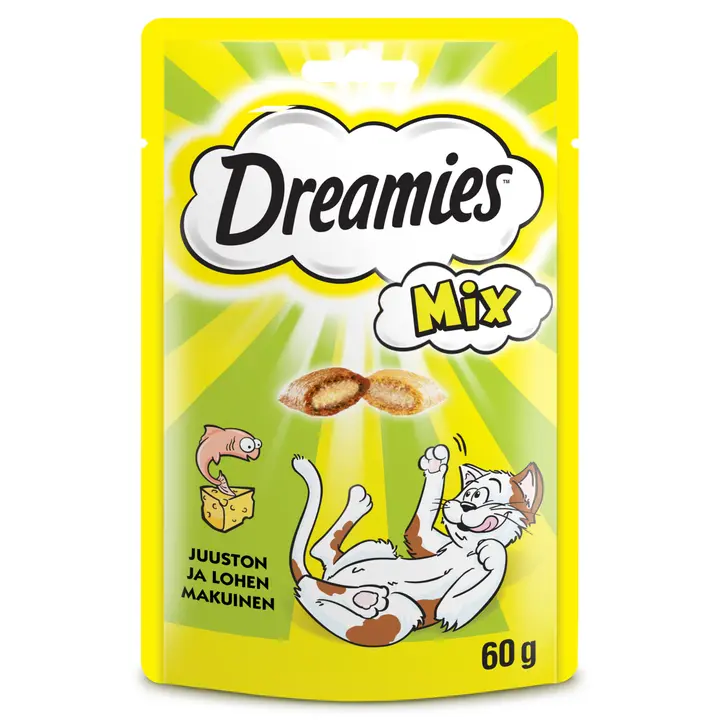 Dreamies Mix lõhe- ja juustumaius kassidele, 60 g