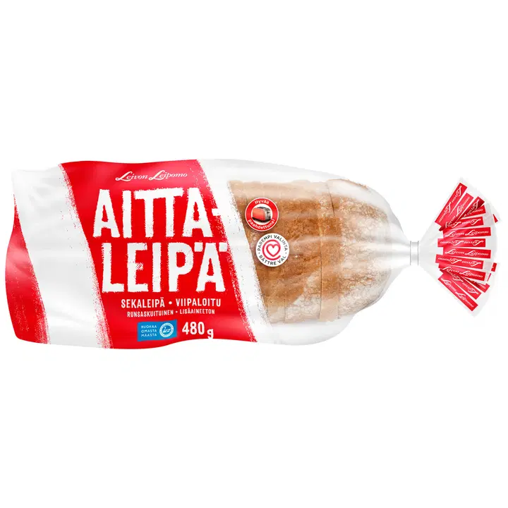 Leivon Leipomo Aittaleipä 480g sekaleipä viipaloitu