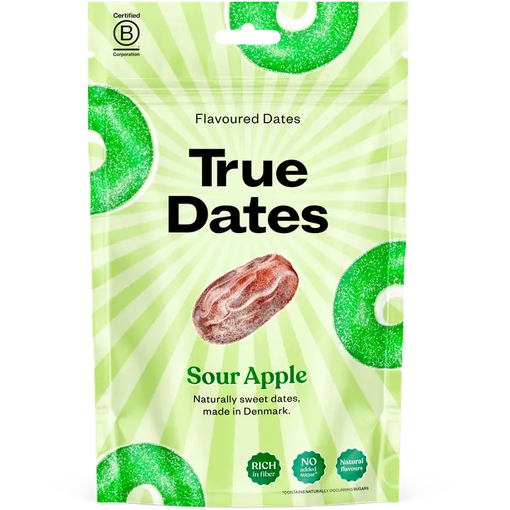 True Kirpeän omenan makuisia kivettömiä taateleita 100g