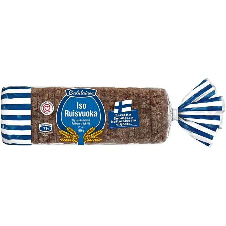 Oululainen Iso Ruisvuoka 1070g, täysjyväruisleipä