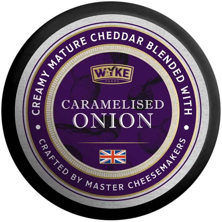 Wyke Farms Küps Cheddar karamelliseeritud sibulaga (vahas) 100 g