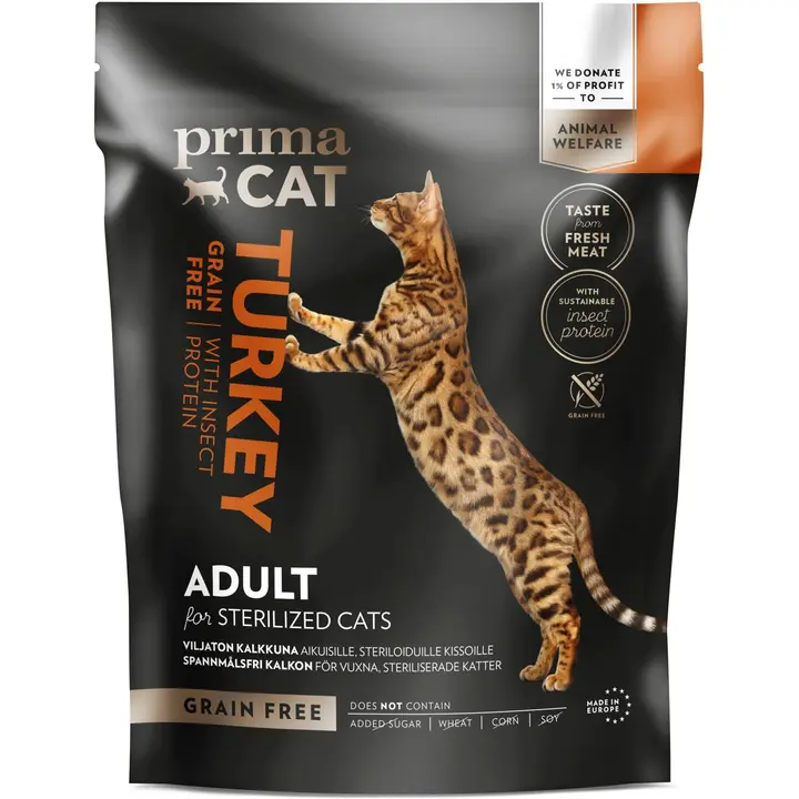 PrimaCat Viljaton kalkkuna steriloiduille aikuisille kissoille 400 g