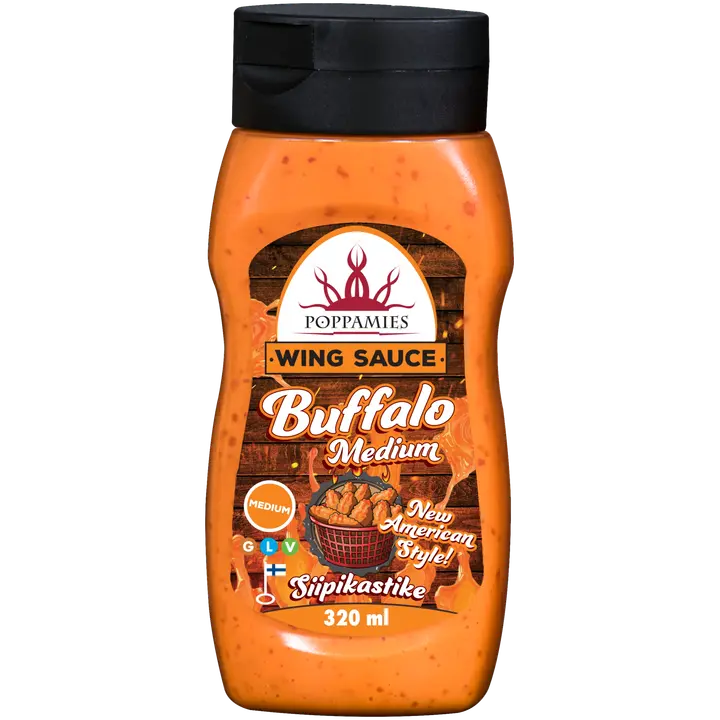 Poppamies Buffalo Medium siipikastike 320ml