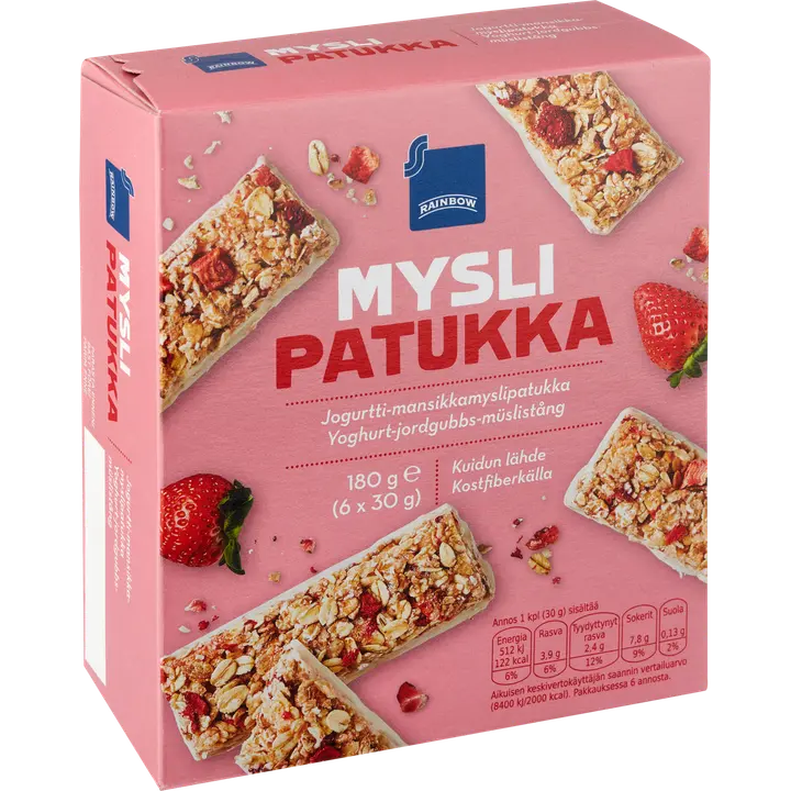 Rainbow jogurtti-mansikkamyslipatukka 180 g