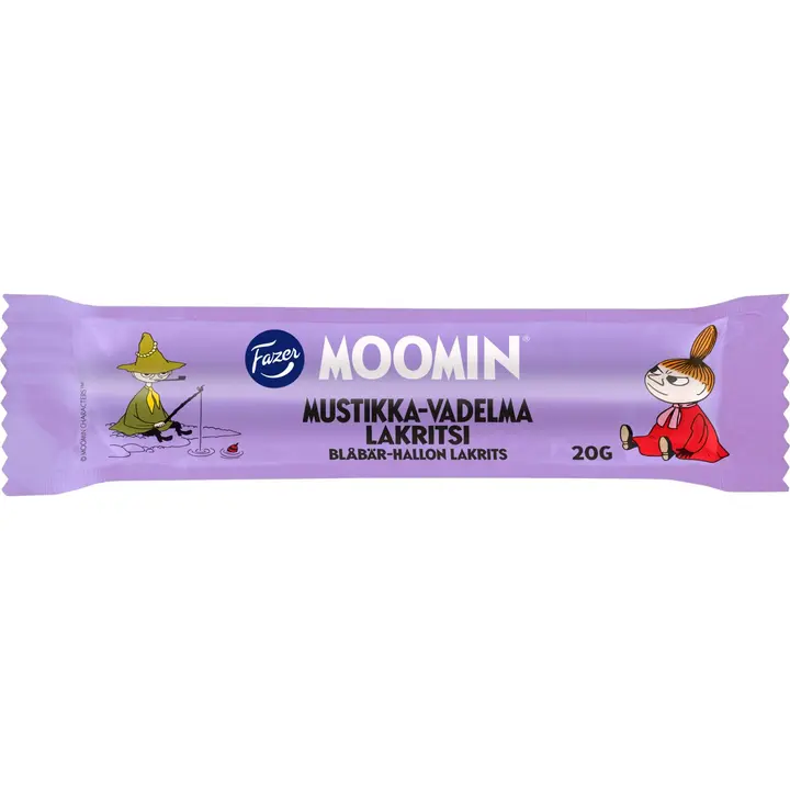 Fazer Moomin Mustikka-vadelma lakritsipatukka 20g