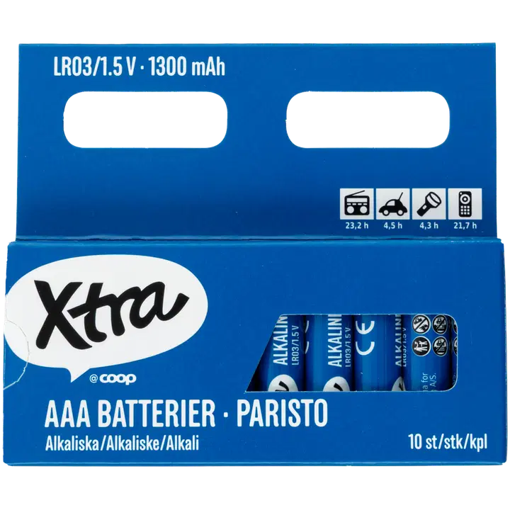 Xtra alkaliparisto AAA/LR03 10 kpl