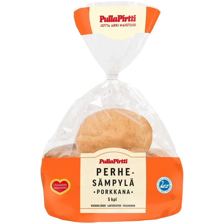 Pulla-Pirtti Perhesämpylä porkkana 5/325g laktoositon porkkanasämpylä