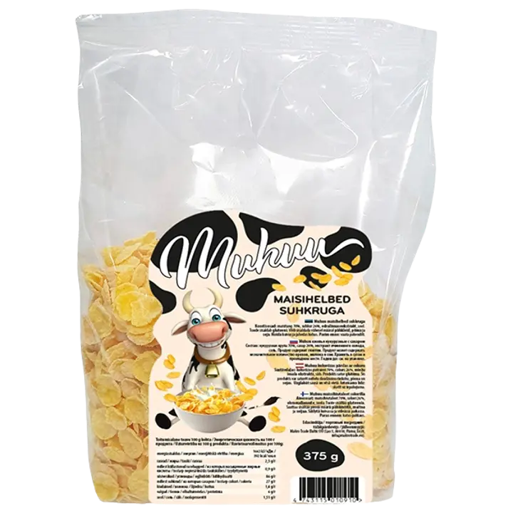 Muhuu maisihelbed suhkruga 375 g