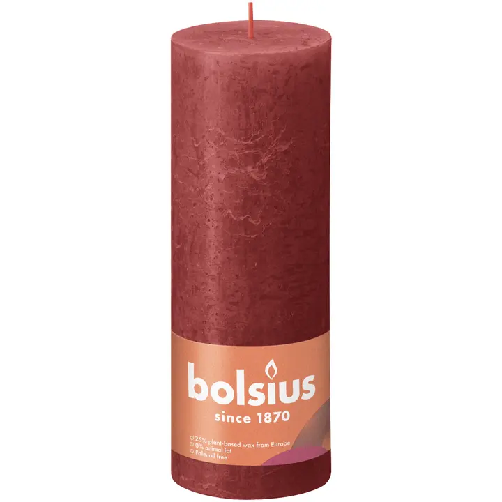 Bolsius RUSTIIKKI PK 190/68 Delicate red