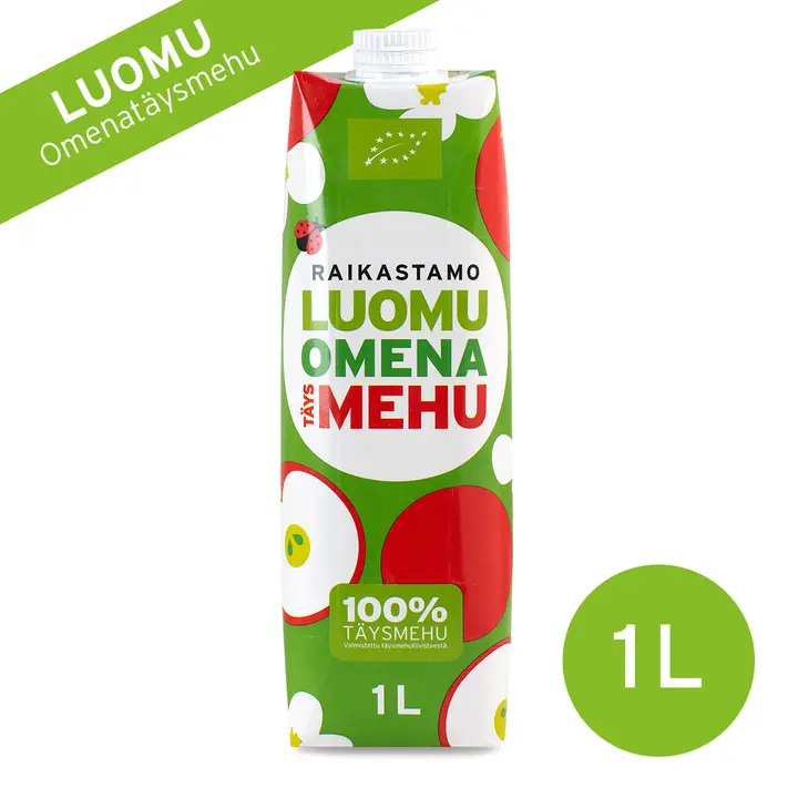 Raikastamo Omena täysmehu Luomu 1L LV-BIO-02