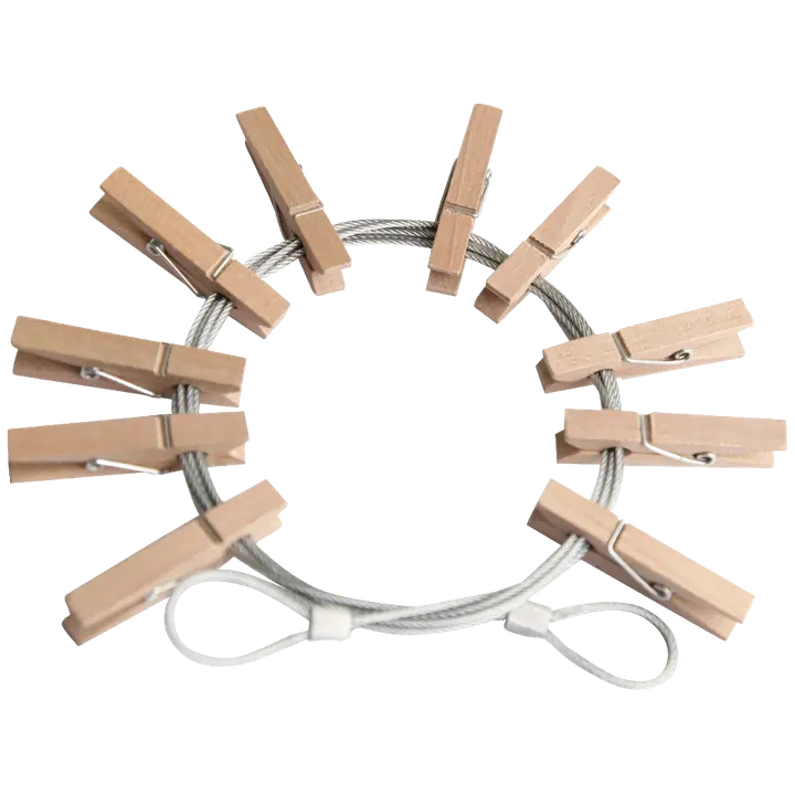 Valokuvavaijeri 150 cm ja 10 nipsua