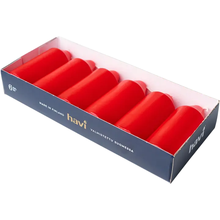 Havi lyhtykynttilä punainen 3,6cmx9cm 6kpl 12 h