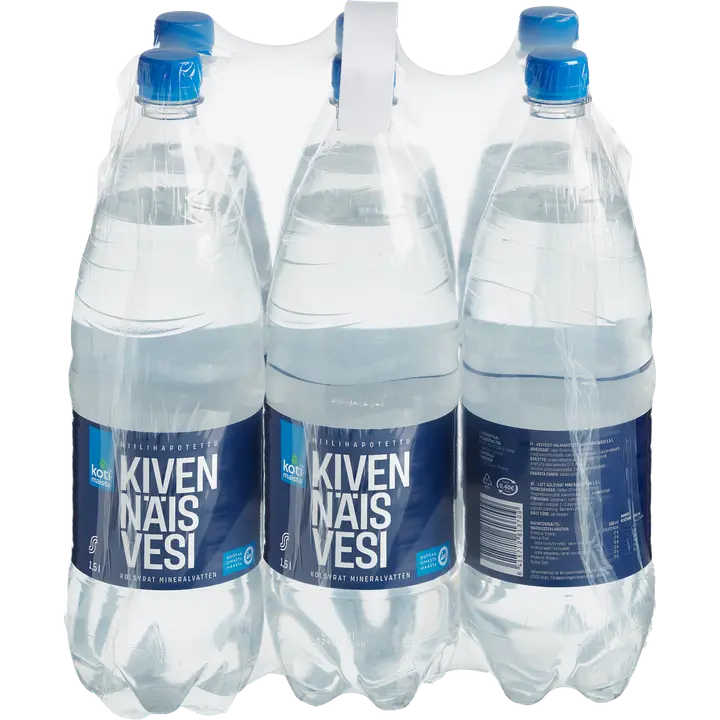 6xKotimaista kevyesti hiilihapotettu kivennäisvesi 1,5 l kmp