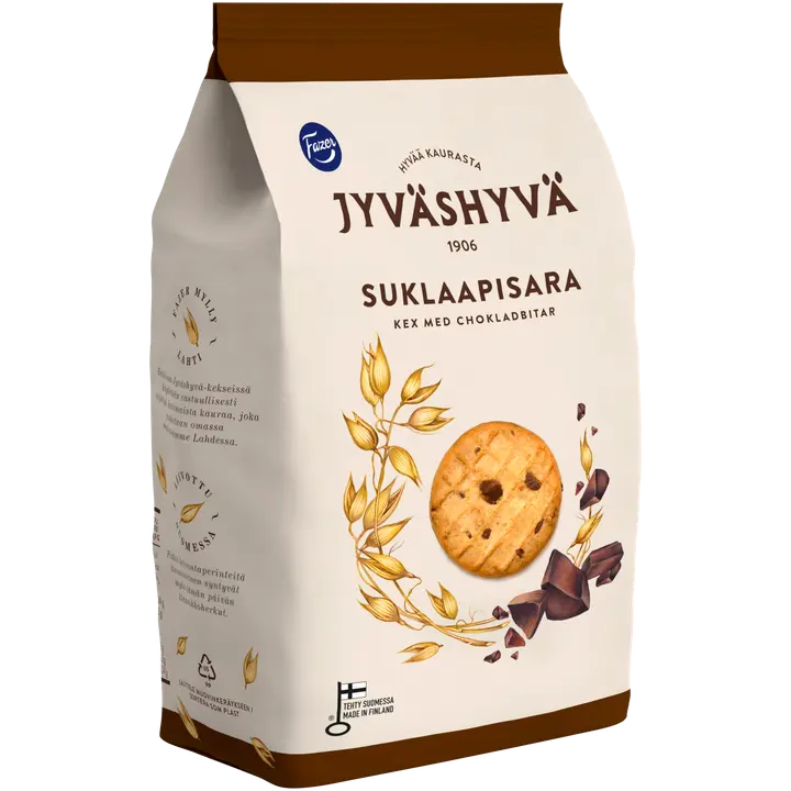 Fazer Jyväshyvä Suklaapisara kaurakeksi 350g