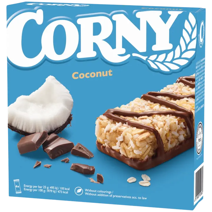 Corny classic 6-pakk piimašokolaadi-kookose 150g