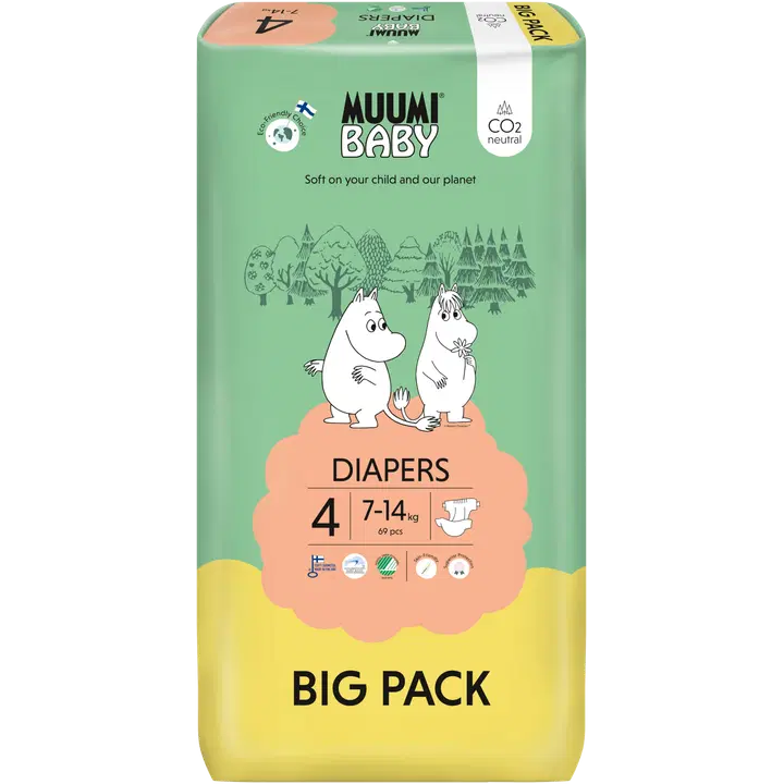Muumi Baby Diapers teippivaippa 4 - 69 kpl 7-14 kg