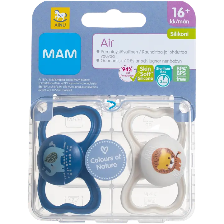 Ainu MAM Air 16+kk silikonitutti 2kpl
