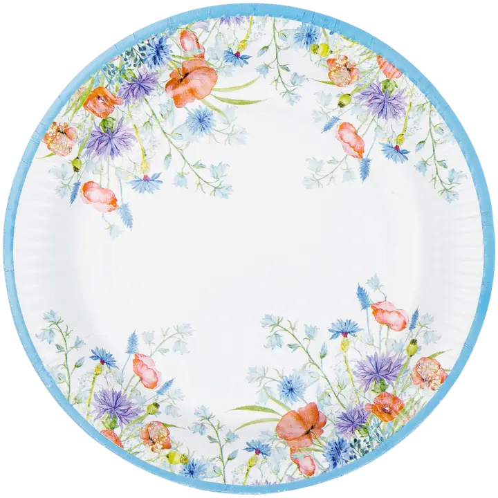 Papptaldrikud Smile 18cm Suvelilled 10tk