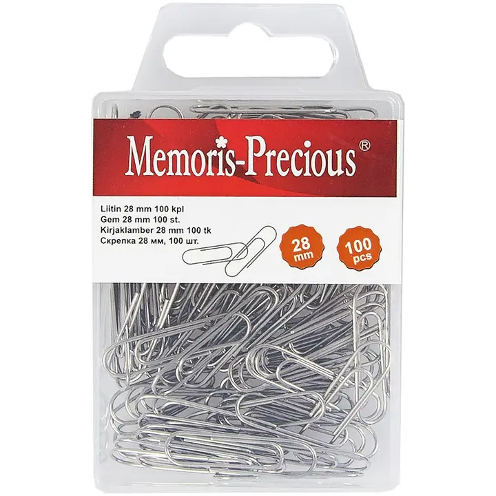 Memoris Precious paperiliitin 28 mm nikkeli 100 kpl