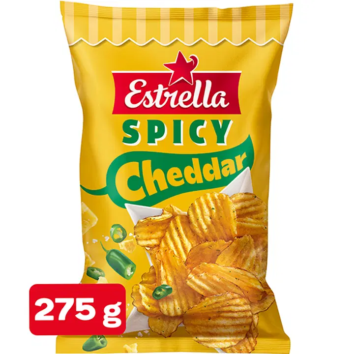Estrella Spicy Cheddar sipsi 275g