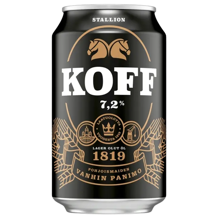 Koff Stallion Lager olut 7,2 % tölkki 0,33 L