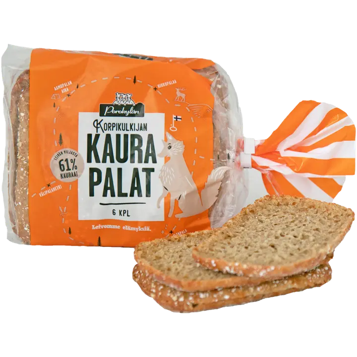 Porokylän Korpikulkijan Kaurapala 6 kpl / 330 g kaurapalaleipä