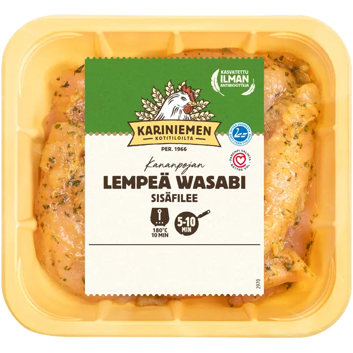 Kariniemen Kananpojan sisäfilee Lempeä Wasabi 400g