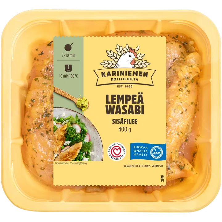 Kariniemen Kananpojan sisäfilee Lempeä Wasabi 400g