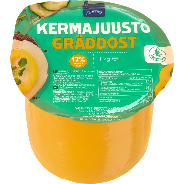 Rainbow 1kg 17% kevyt kermajuusto