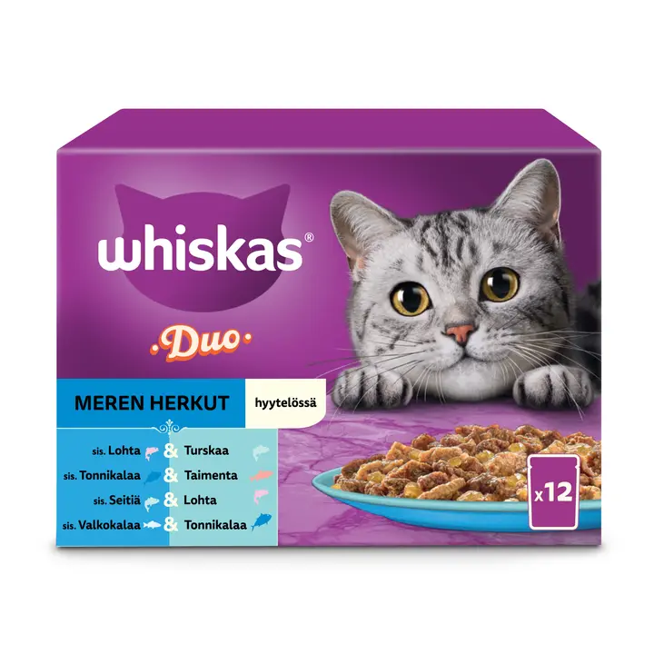 Whiskas 1+ Duo Ocean Delight kassitoiduvalik tarretises 12x85g