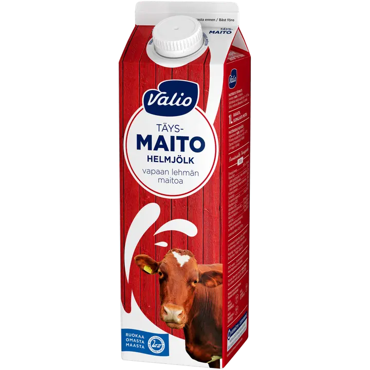 Valio vapaan lehmän täysmaito 1 l