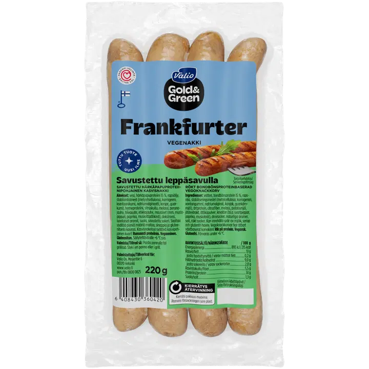 Valio Gold&Green® Vegansk Knackkorv Frankfurter 220 g