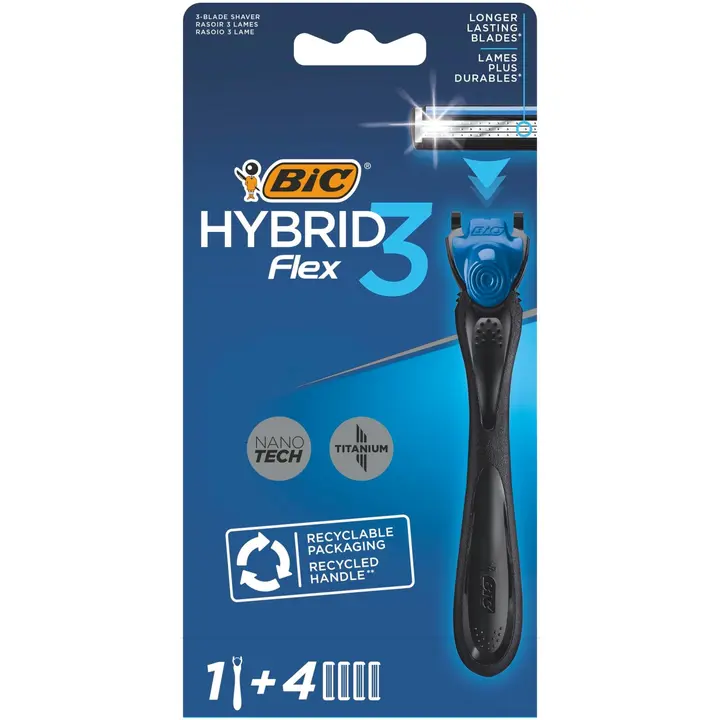BIC Hybrid Flex 3 varsi ja 4 vaihtoterää